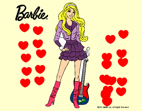 Dibujo Barbie rockera pintado por cristialgo