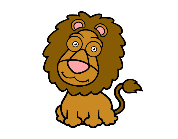 Dibujo León simpático pintado por TIGE