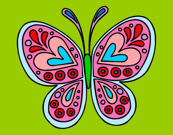 Dibujo Mandala mariposa pintado por caloraila