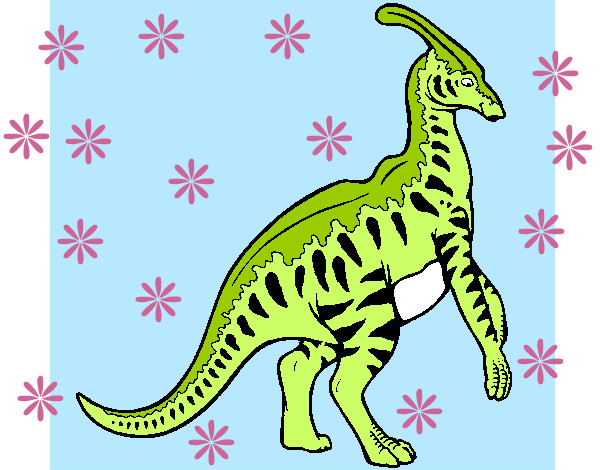 Dibujo Parasaurolofus con rayas pintado por etsuko