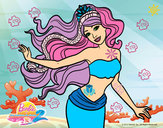 Dibujo Sirena con corona pintado por kariett
