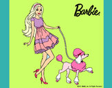 Dibujo Barbie paseando a su mascota pintado por erikavazso