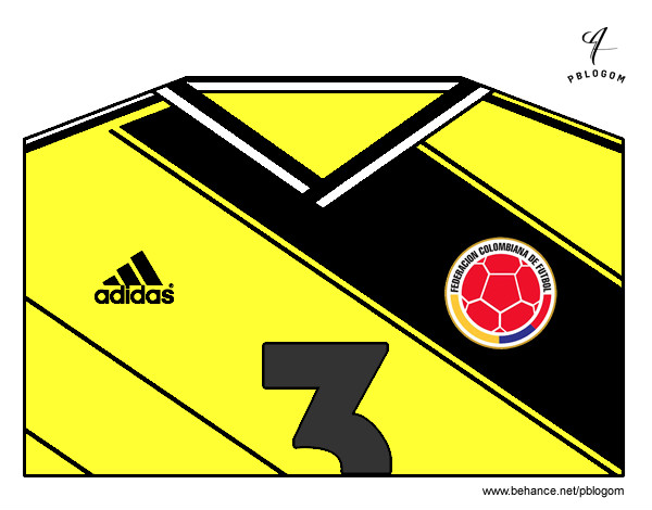 Dibujo Camiseta del mundial de fútbol 2014 de Colombia pintado por 2m3j