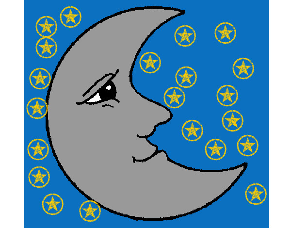 Dibujo Luna 1 pintado por Valerita3