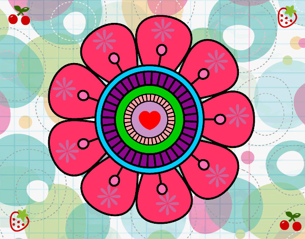 Dibujo Mandala en forma de flor pintado por mari9876