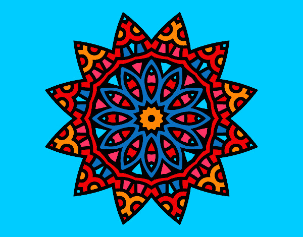 Dibujo Mandala estrella pintado por blanca