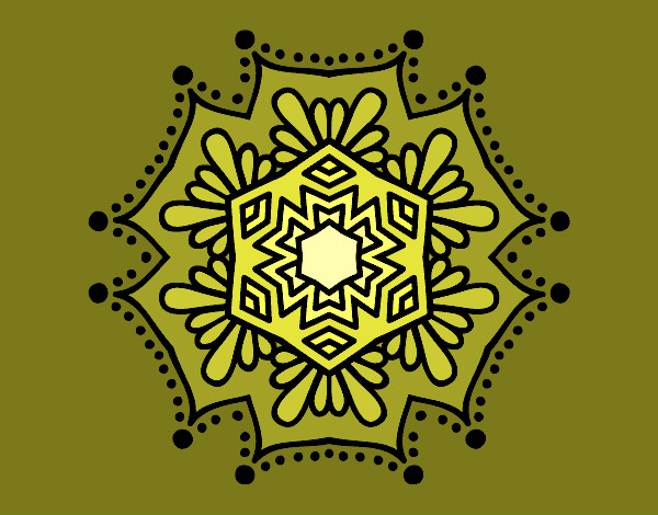 Dibujo Mandala flor simetrica pintado por Julii