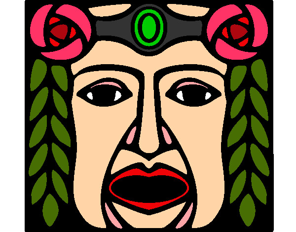 Dibujo Máscara Maya pintado por Glamaal