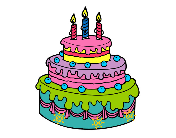 Dibujo Tarta de cumpleaños pintado por cristal08