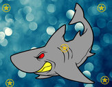 Dibujo Tiburón enfadado pintado por kikass