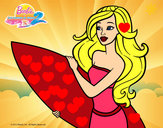 Dibujo Barbie va a surfear pintado por secayean