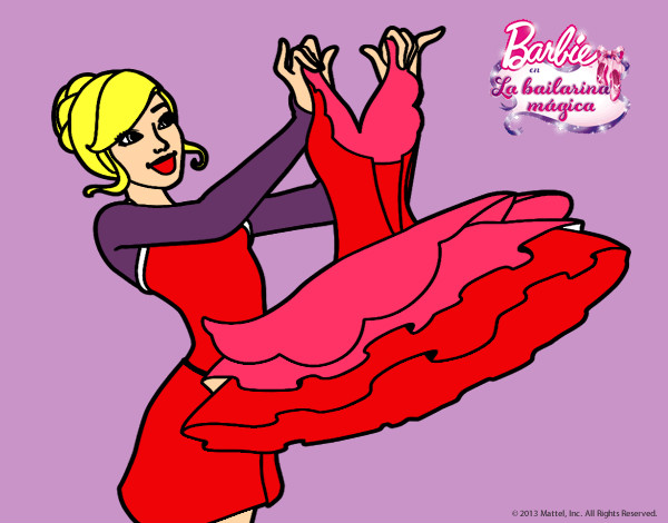 Dibujo Barbie y su vestido de ballet pintado por secayean