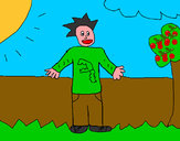 Dibujo Chico en el campo pintado por SanJoaquin