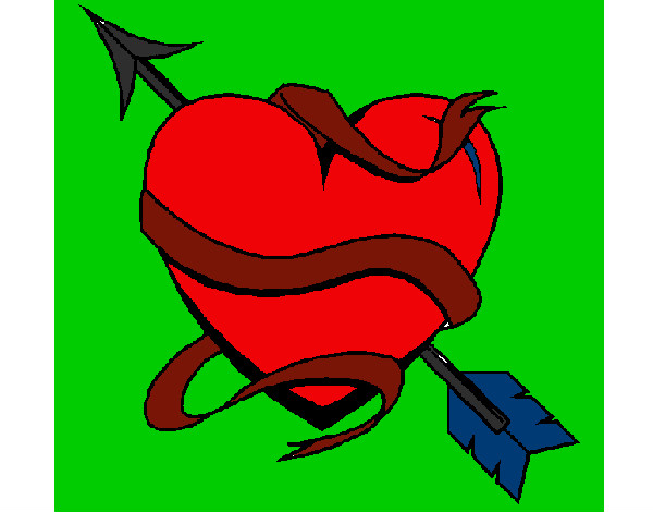 Dibujo Corazón con flecha pintado por alfredocue