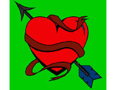 Dibujo Corazón con flecha pintado por alfredocue