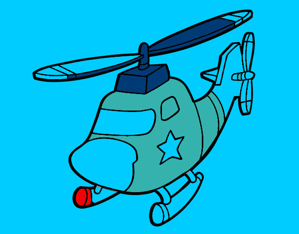 Dibujo Helicóptero con una estrella pintado por secayean