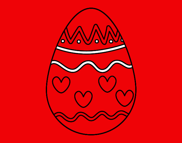 Dibujo Huevo con corazones pintado por patisa