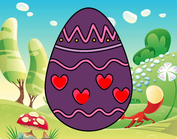 Dibujo Huevo con corazones pintado por sofi1604