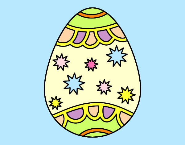 Dibujo Huevo con estrellas pintado por Inocencia 