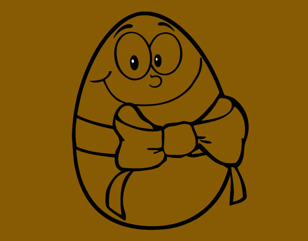 Dibujo Huevo de pascua con lazo pintado por SanJoaquin