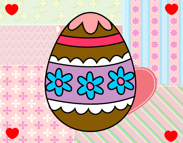 Dibujo Huevo de Pascua floral pintado por martistar