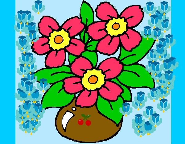 Dibujo Jarrón de flores pintado por secayean