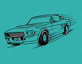 Dibujo Mustang retro pintado por secayean