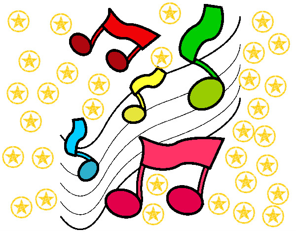 Dibujo Notas en la escala musical pintado por CESARM