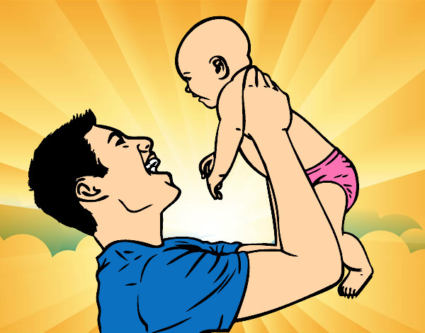 Dibujo Padre y bebé pintado por 3893450