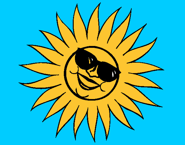 Dibujo Sol con gafas de sol pintado por SanJoaquin