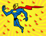 Dibujo Superhéroe poderoso pintado por DELPIERO 