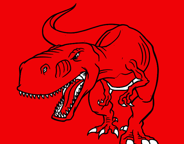 Dibujo Tiranosaurio Rex enfadado pintado por patisa