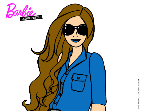 Dibujo Barbie con gafas de sol pintado por AlexaUribe