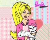 Dibujo Barbie con su linda gatita pintado por AlexaUribe