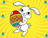Dibujo Conejo con huevo de pascua pintado por peahvaleri
