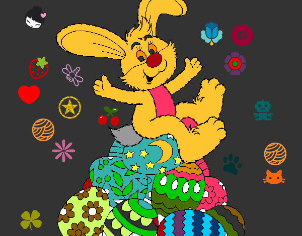 Dibujo Conejo de Pascua pintado por sonicar
