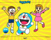 Dibujo Doraemon y amigos pintado por p1a2
