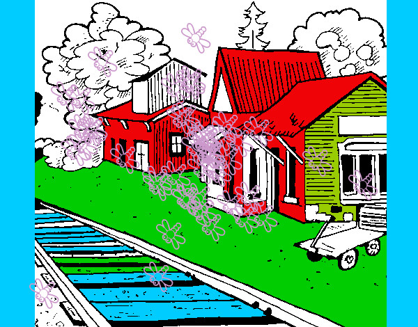 Dibujo Estación de tren pintado por sobeida