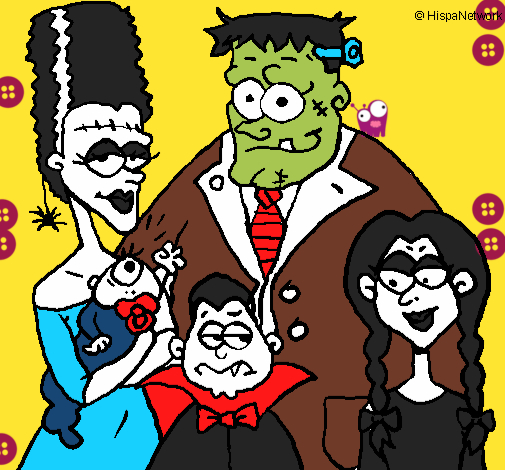 Dibujo Familia de monstruos pintado por bellakita
