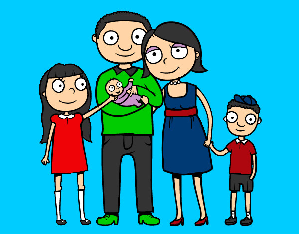 Dibujo Familia unida pintado por duart