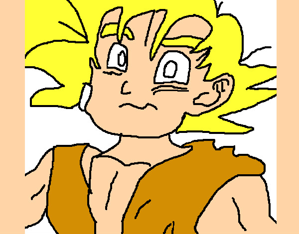 Dibujo Goku pintado por sobeida