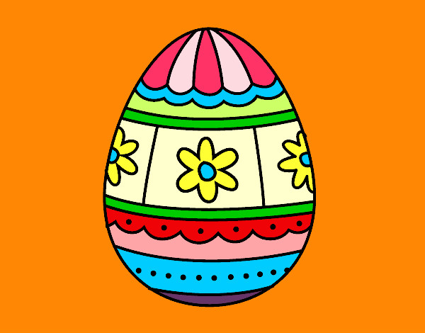 Dibujo Huevo de Pascua con decoraciones pintado por Inocencia 