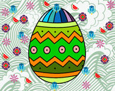 Dibujo Huevo de Pascua con estampados pintado por elisa15