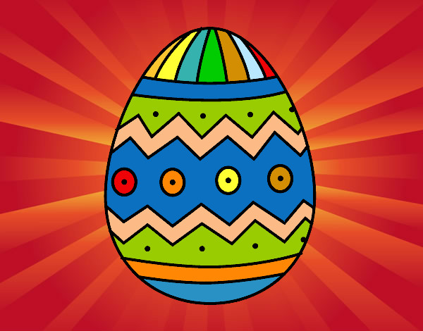 Dibujo Huevo de Pascua con estampados pintado por zaza12