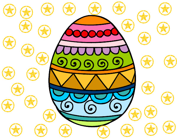 Dibujo Huevo de Pascua decorado pintado por flore777