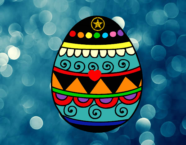 Dibujo Huevo de Pascua decorado pintado por TAFFIE