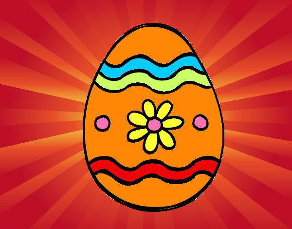 Dibujo Huevo de Pascua margarita pintado por Inocencia 