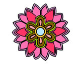 Dibujo Mándala con forma de flor weiss pintado por flore777