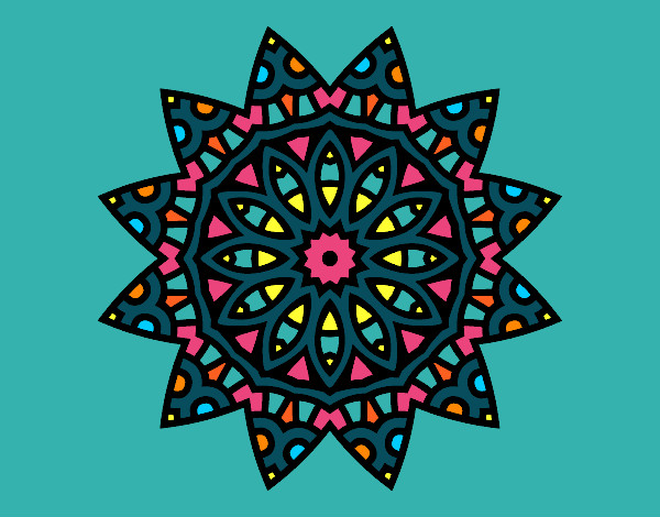 Dibujo Mandala estrella pintado por blanca