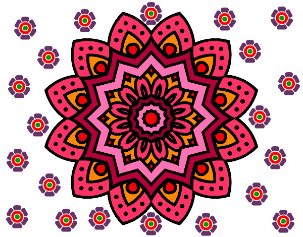 Dibujo Mandala flor natural pintado por nahiafrias